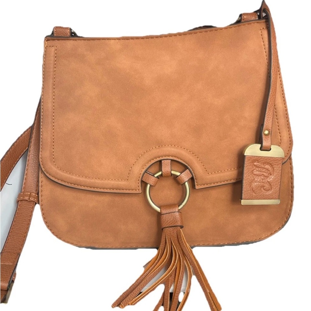 Bulldog Cross Tan Suede Cross Body Concealed Carry CCW Holster Purse - BDP034